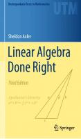 Linear Algebra Done Right [3 ed.]
 3319110799, 9783319110790, 9783319110806