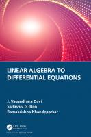 Linear Algebra to Differential Equations [1 ed.]
 0815361467, 9780815361466
