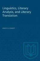Linguistics, Literary Analysis, and Literary Translation
 9781487583408