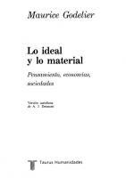 Lo Ideal y lo material : pensamiento, economías, sociedades
 9788430622122, 8430622128