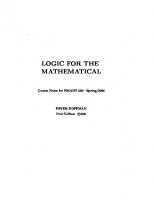 Logic for the Mathematical