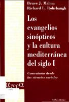 Los Evangelios Sinopticos Y La Cultura Mediterranea Del Siglo I