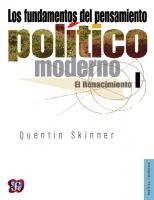 Los fundamentos del pensamiento político moderno, I El Renacimiento [1]
 9786071619167