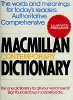 Macmillan Contemporary Dictionary [1 ed.]
 9780020807803, 0020807805