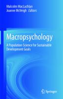 Macropsychology: A Population Science for Sustainable Development Goals
 3030501752, 9783030501754