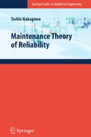 Maintenance Theory of Reliability (Springer Series in Reliability Engineering)
 185233939X, 9781852339395