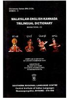 Malayalam - English - Kannada trilingual bidirectional dictionary
 8173420165