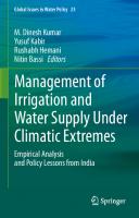 Management of Irrigation and Water Supply Under Climatic Extremes: Empirical Analysis and Policy Lessons from India (Global Issues in Water Policy, 25)
 3030594580, 9783030594589