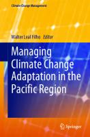 Managing Climate Change Adaptation in the Pacific Region (Climate Change Management)
 3030405516, 9783030405519