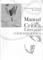 Manual De Critica Literaria Contemporanea