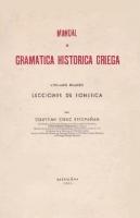 Manual de gramática histórica griega. Volumen primero. Lecciones de fonética