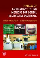 Manual of Laboratory Testing Methods for Dental Restorative Materials [1 ed.]
 1119687993, 9781119687993