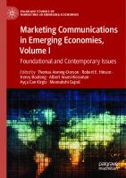 Marketing Communications in Emerging Economies, Volume I: Foundational and Contemporary Issues (Palgrave Studies of Marketing in Emerging Economies)
 3030813282, 9783030813284