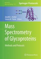 Mass Spectrometry of Glycoproteins: Methods and Protocols (Methods in Molecular Biology, 951)
 1627031456, 9781627031455