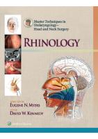 Master Techniques in Otolaryngology - Head and Neck Surgery Rhinology [1 ed.]
