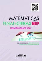 Matemáticas financieras para las NIFF
 958772948X, 9789587729481