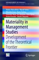 Materiality in Management Studies: Development of the Theoretical Frontier (SpringerBriefs in Economics)
 9811686416, 9789811686412