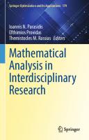 Mathematical Analysis in Interdisciplinary Research (Springer Optimization and Its Applications, 179) [1st ed. 2021]
 3030847209, 9783030847203