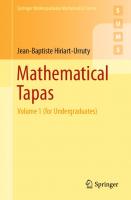 Mathematical tapas. Vol.1 (for Undergraduates)
 978-3-319-42185-8, 3319421859, 978-3-319-42186-5
