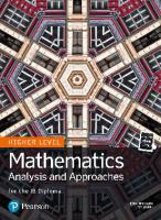 Mathematics Analysis and Approaches for the IB Diploma Higher Level
 9780435193423