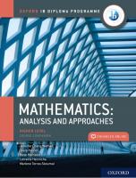 Mathematics: Analysis and Approaches, Higher Level, Course Companion (Oxford Ib Diploma Programme) [Paperback ed.]
 0198427166, 9780198427162