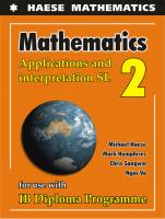 Mathematics for the IB Diploma Applications and Interpretation SL 2 [1 ed.]
 9781925489576