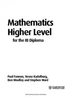 Mathematics for the IB Diploma: Higher Level
 1107661730, 9781107661738