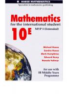Mathematics for the International Student 10E: MYP 5 Extended (10th Edition)
 192197253X