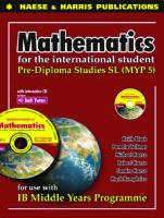Mathematics for the international student pre-diploma studies SL IB MYP 5 [1 ed.]
 9781876543105