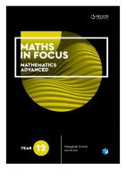 Maths in Focus 12 Mathematics Advanced
 9780170413220