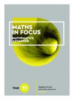 Maths in focus : year 11 mathematics advanced
 9780170413152, 0170413152