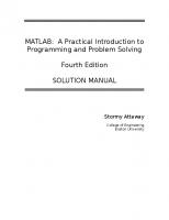 MATLAB: A Practical Introduction to Programming and Problem Solving Solutions Manual [4h ed.]
 978-0-12-804525-1