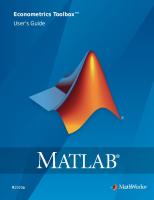 MATLAB Econometrics Toolbox™ User's Guide [R2020a ed.]