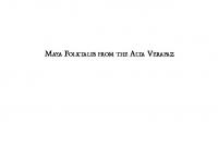 Maya Folktales from the Alta Verapaz
 9781934536636