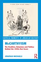 McCarthyism and Postwar America: The Reality and Mythology of the Red Scare
 041584102X, 9780415841023