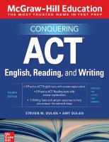 McGraw-Hill Education Conquering ACT English, Reading, and Writing, Fourth Edition
 9781260462562, 1260462560, 9781260462555