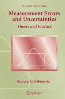 Measurement Errors and Uncertainties: Theory and Practice
 0387253580, 9780387253589