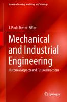 Mechanical and Industrial Engineering: Historical Aspects and Future Directions (Materials Forming, Machining and Tribology)
 3030904865, 9783030904869