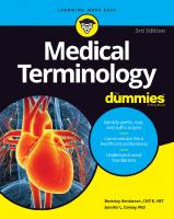 Medical Terminology For Dummies [3 ed.]
 1119625475, 9781119625476