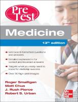 Medicine PreTest Self-Assessment and Review [13 ed.]
 9780071761482, 0071761489, 9780071761499, 0071761497