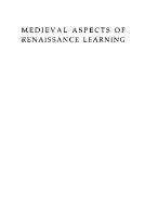 Medieval Aspects of Renaissance Learning
 9780231886369