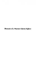 Memoirs of a Warsaw Ghetto Fighter
 9780300150513
