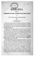 Memoria Sobre El Asesinato Del Ministro Portales (1874)