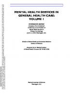 Mental Health Services in General Health Care, Volume I : A Conference Report [1 ed.]
 9780309578318