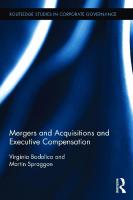 Mergers and Acquisitions and Executive Compensation
 2015007648, 9781138802001, 9781315754505