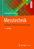 Messtechnik: Grundlagen, Methoden und Anwendungen [11. Aufl. 2019]
 978-3-662-59766-8, 978-3-662-59767-5