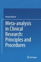Meta-analysis in Clinical Research: Principles and Procedures [1st ed. 2023]
 9819923697, 9789819923694