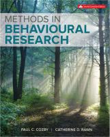 Methods in Behavioural Research [2nd Canadian Edition]
 9781259088469,  1259088464