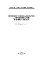 Metrology, standardization and certification in energy sector: manual for graduate students
 9786010438965