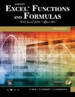 Microsoft Excel Functions and Formulas with Excel 2019/Office 365 [5 ed.]
 1683923731, 9781683923732